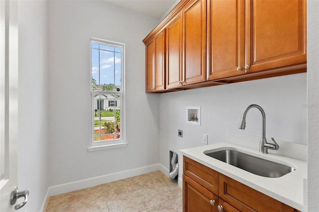 15 Long Pl, Palm Coast, FL 32137 - laundry room featuring cabinet space, electric dryer hookup, hookup for a washing machine, and light tile patterned flooring
