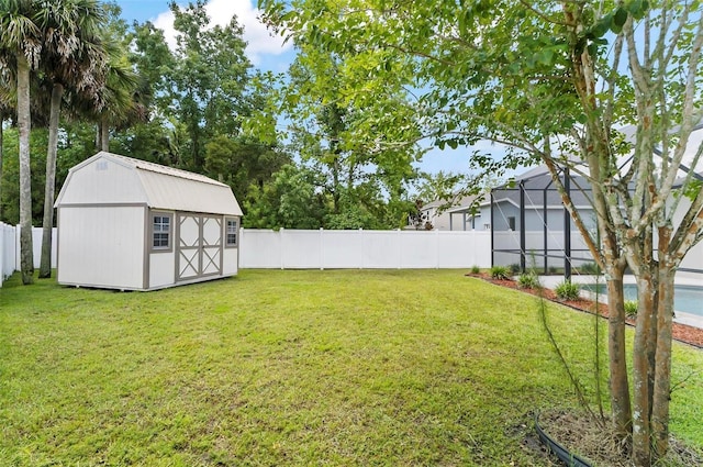 15 Long Pl, Palm Coast, FL 32137 - fenced backyard with a storage unit