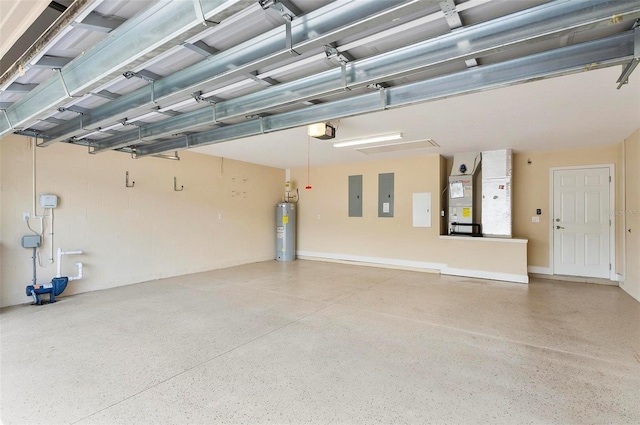 15 Long Pl, Palm Coast, FL 32137 - garage with a garage door opener, electric water heater, electric panel, and heating unit