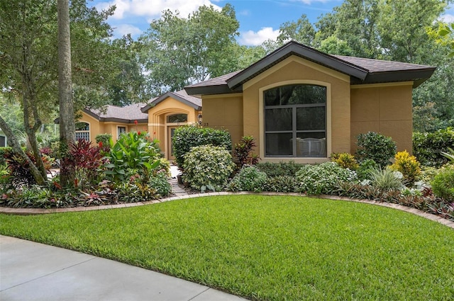 23 Creekside Dr, Palm Coast, FL 32137 - ranch-style home featuring stucco siding and a front yard
