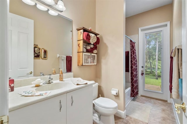 23 Creekside Dr, Palm Coast, FL 32137 - bathroom featuring vanity, tile patterned flooring, and shower / bath combination with curtain