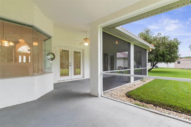 16 Birchwood Pl, Palm Coast, FL 32137 - unfurnished sunroom featuring french doors and plenty of natural light
