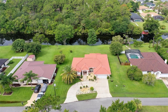 16 Birchwood Pl, Palm Coast, FL 32137 - aerial perspective of suburban area with a large body of water