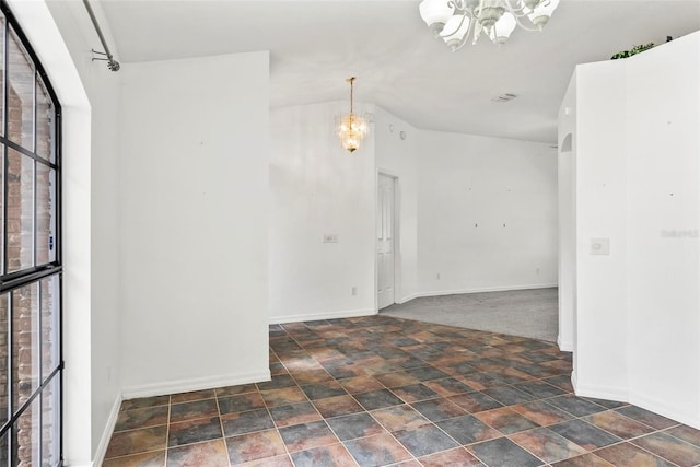 2790 Pelham Cir, Deltona, FL 32738 - unfurnished room featuring a chandelier and stone finish floors