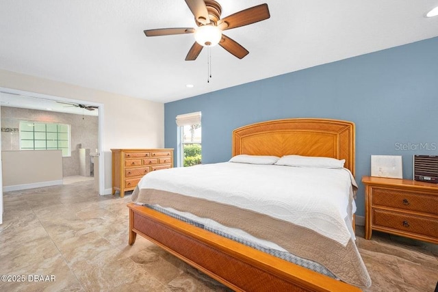 3959 S Chinook Ln, Ormond Beach, FL 32174 - bedroom with ceiling fan and recessed lighting