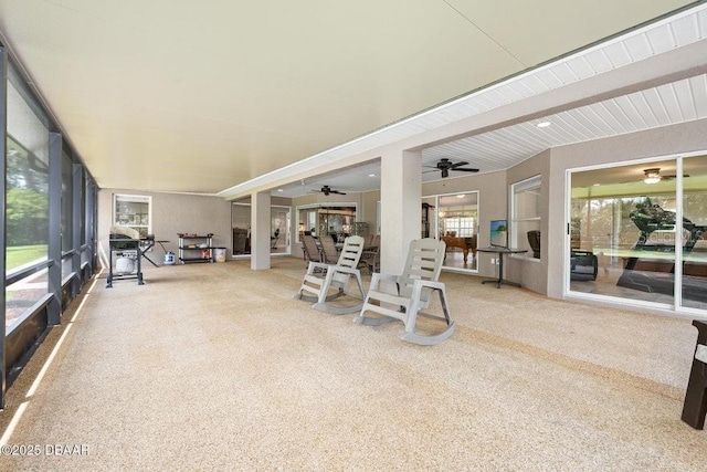 3959 S Chinook Ln, Ormond Beach, FL 32174 - sunroom / solarium featuring a ceiling fan