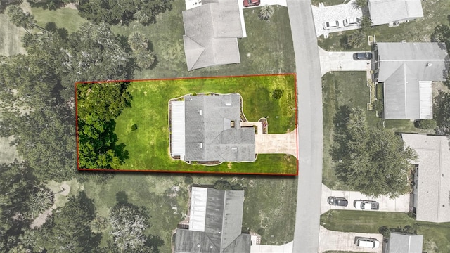 16 Courtney Pl, Palm Coast, FL 32137 - aerial perspective of suburban area featuring property parcel outlined