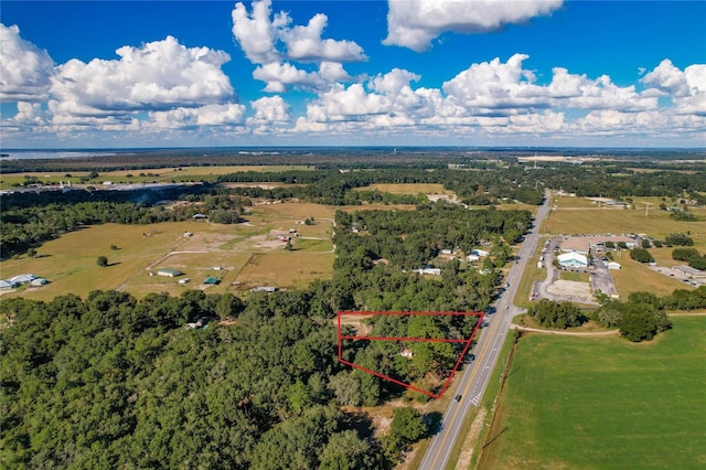 drone / aerial view with a rural view