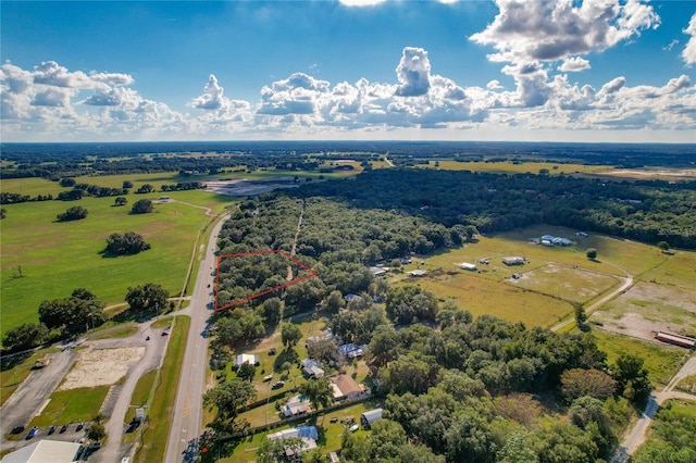 aerial view with a rural view