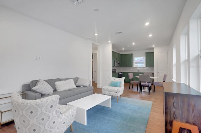 living room featuring hardwood / wood-style flooring