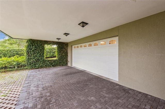 view of garage