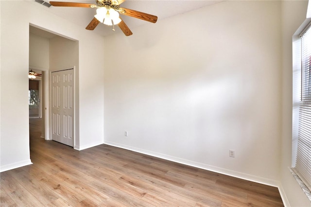 spare room featuring light hardwood / wood-style flooring