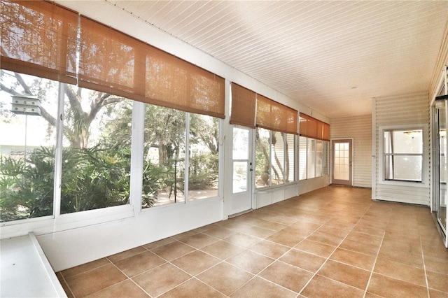 view of unfurnished sunroom