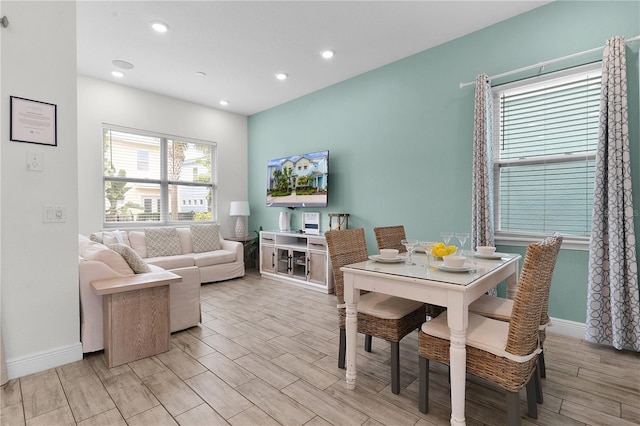 dining room featuring light hardwood / wood-style flooring