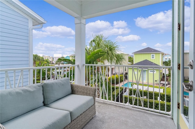 balcony featuring outdoor lounge area