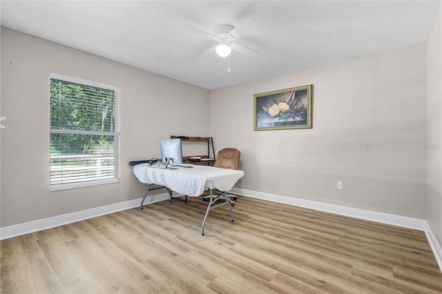 10120 Lakeshore Dr, Clermont, FL 34711 - office space with a ceiling fan and wood finished floors