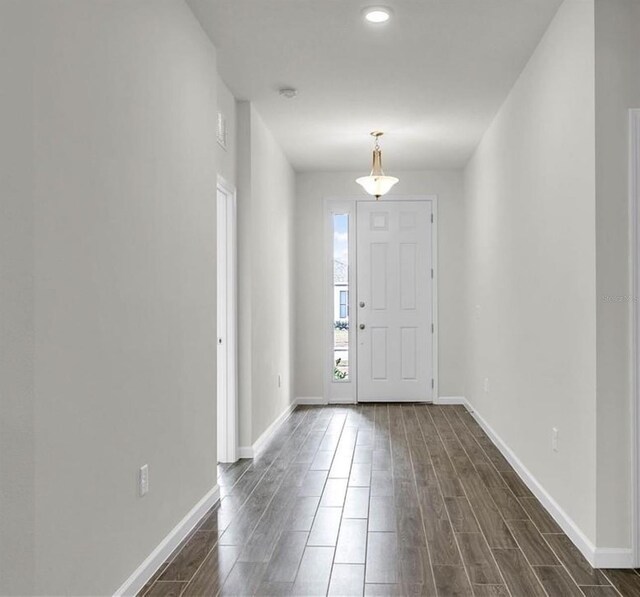 foyer featuring dark hardwood / wood-style flooring