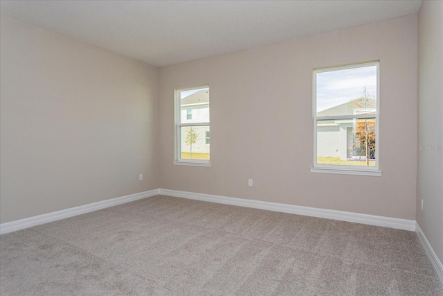 carpeted empty room featuring a wealth of natural light