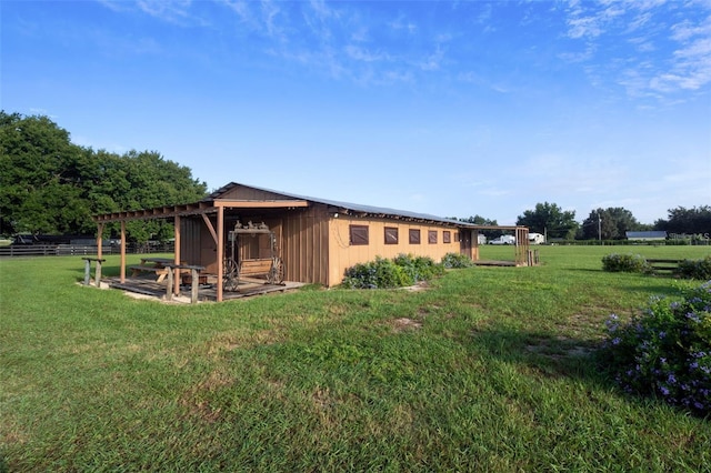 exterior space with a lawn