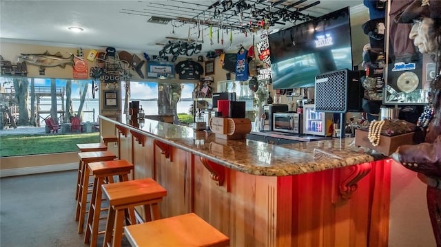 bar featuring ornamental molding