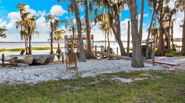 view of home's community featuring a water view