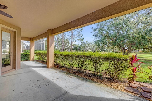 view of patio / terrace with ceiling fan