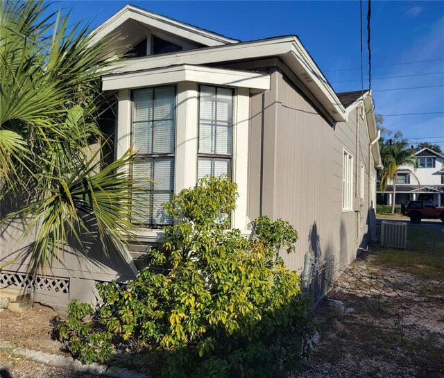 view of home's exterior with central air condition unit