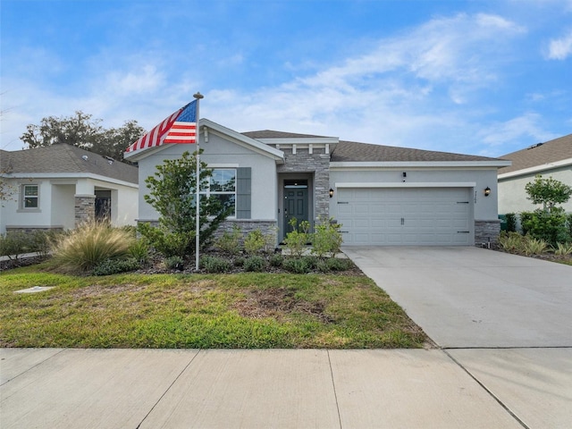 view of front of house with a garage