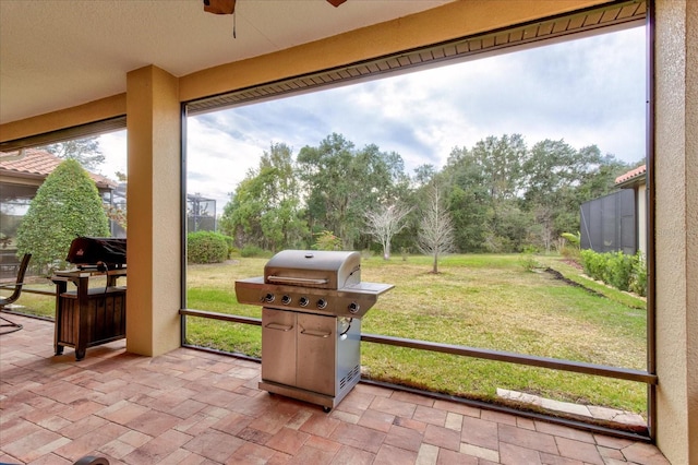 view of sunroom