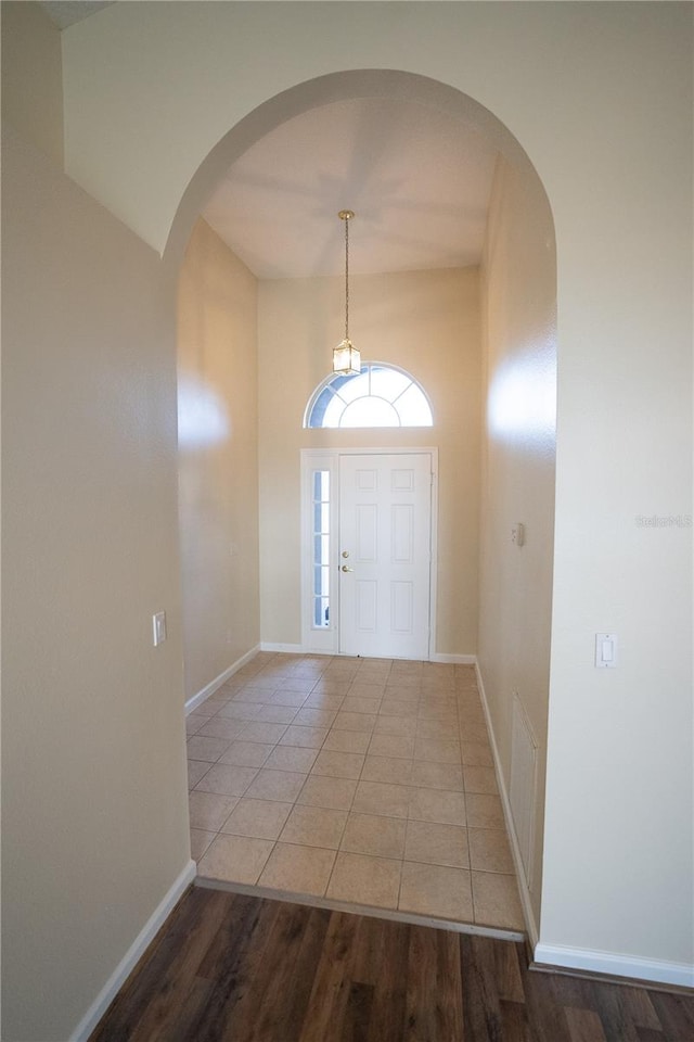 entrance foyer with hardwood / wood-style flooring