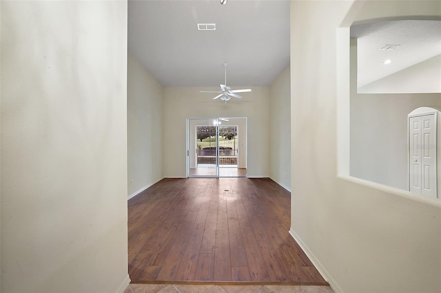 corridor featuring hardwood / wood-style flooring