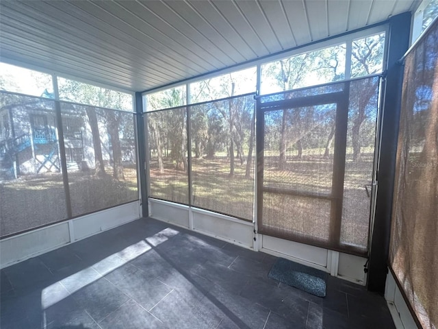 view of unfurnished sunroom