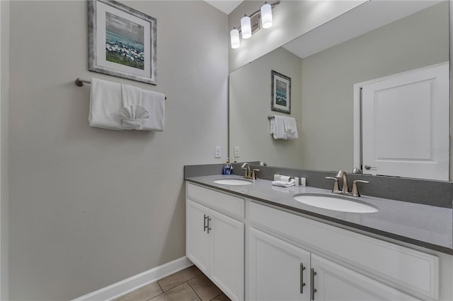 bathroom featuring vanity and tile patterned floors