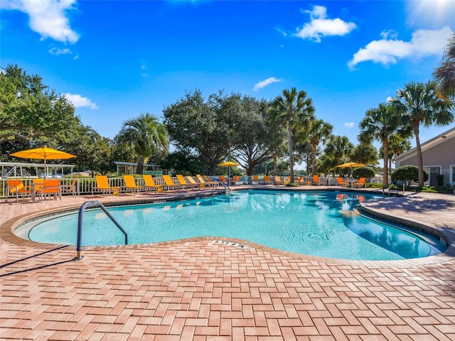 view of pool with a patio area