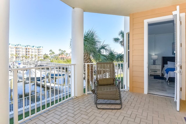 balcony with a water view