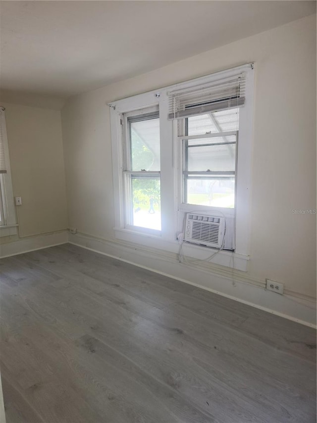 empty room with hardwood / wood-style flooring