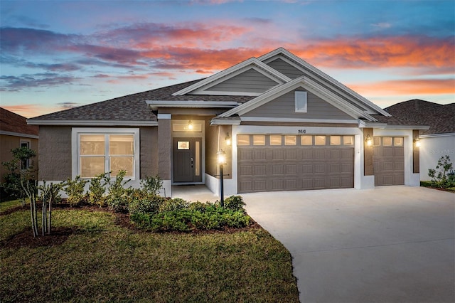 view of front of house with a garage