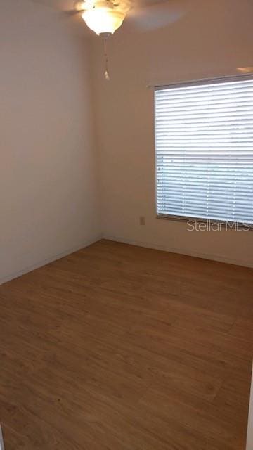 empty room with hardwood / wood-style flooring