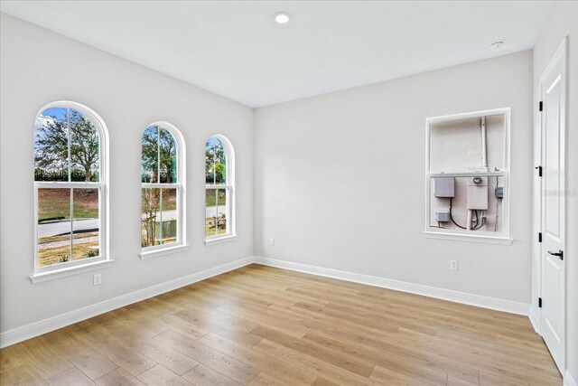 empty room featuring light hardwood / wood-style flooring