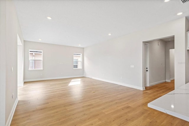 empty room featuring light wood-type flooring