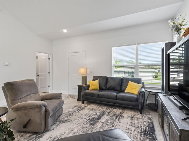 living room with hardwood / wood-style floors