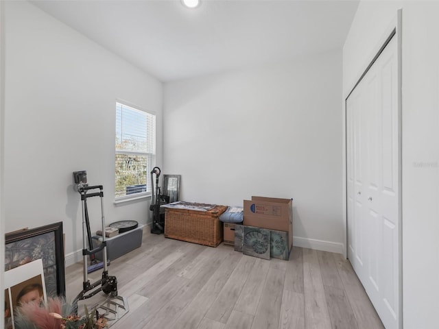 miscellaneous room with light hardwood / wood-style floors