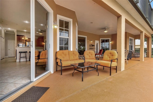 view of patio with outdoor lounge area