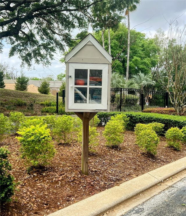 view of community sign