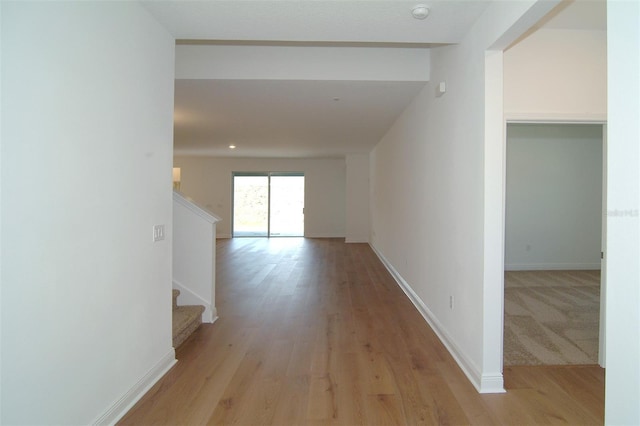 hall featuring light hardwood / wood-style flooring