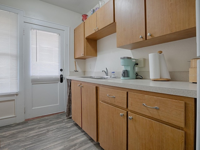 kitchen featuring sink and light wood-type flooring