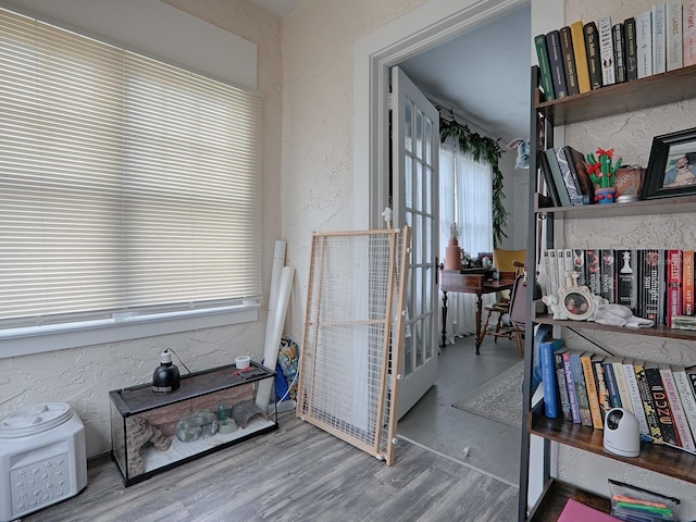 bedroom with light hardwood / wood-style floors