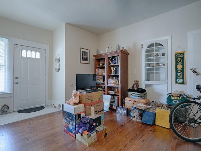 office with hardwood / wood-style floors