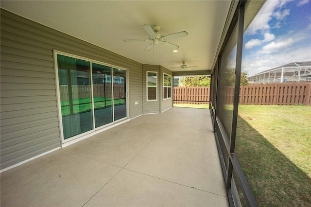 view of patio / terrace with ceiling fan