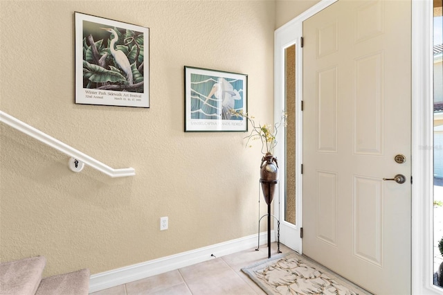 view of tiled foyer